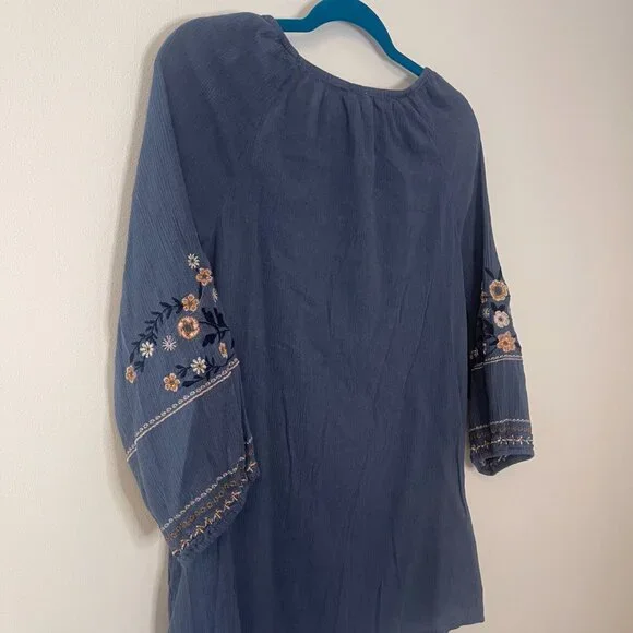 J. Jill Wildflower Embroidered 3/4 Sleeves Oversized Top Size S - Picture 7 of 8